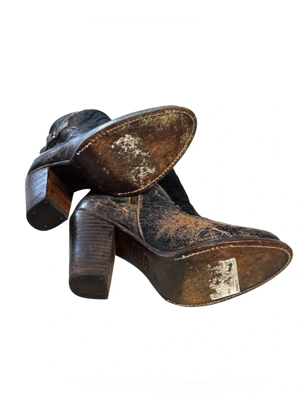 Bed-Stu Isla Women’s Brown Calf Hair Distressed Leather Ankle Boots Size 8.5